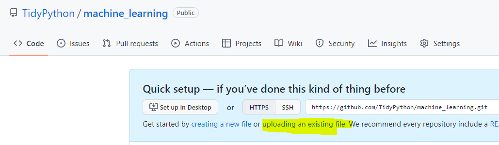 Upload CSV to Github image.