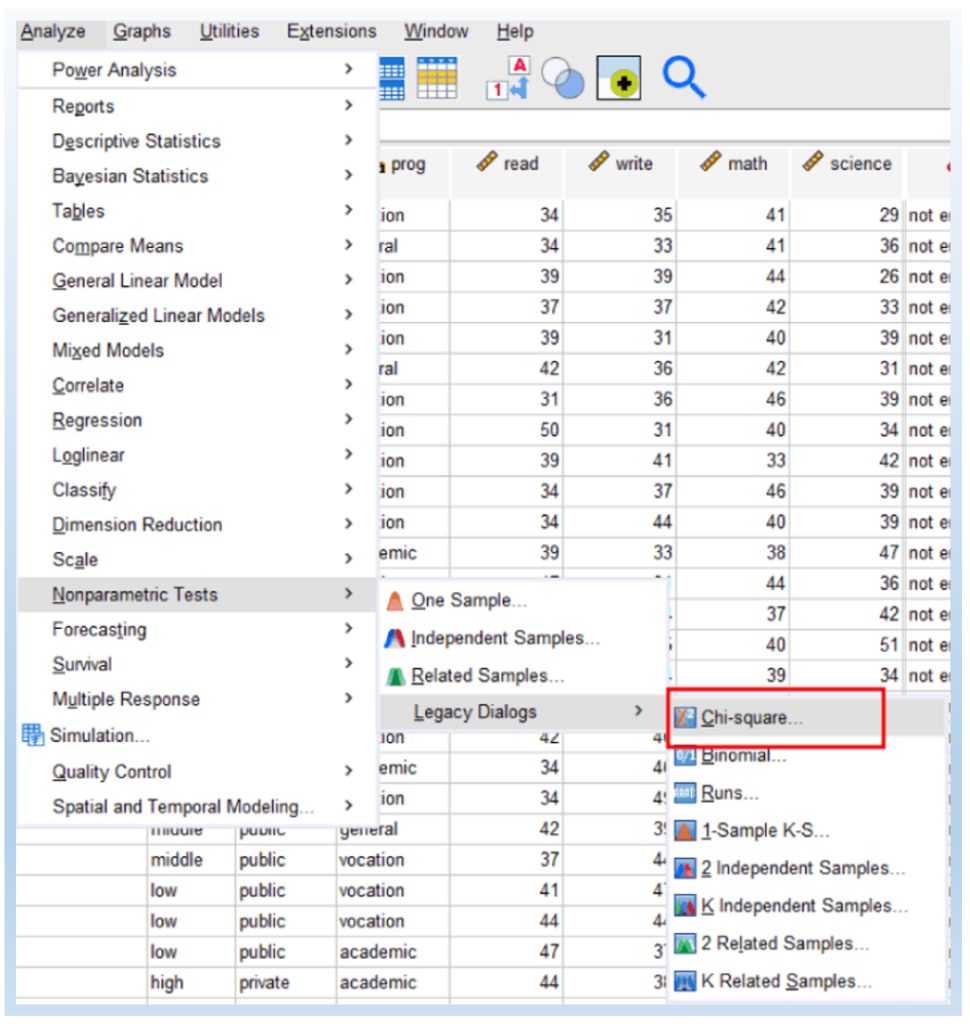 SPSS_one_variable_chi-square_analysis_step_1