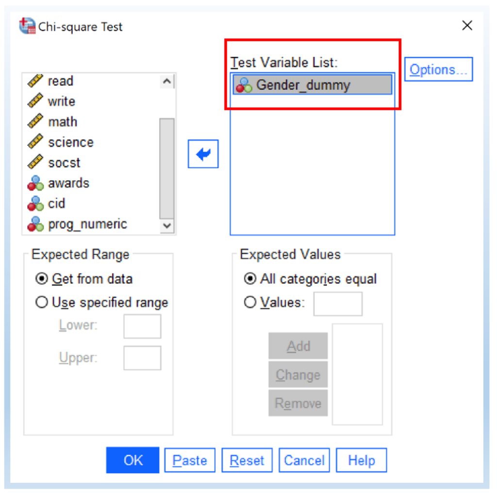 SPSS_one_variable_chi-square_analysis_step_2