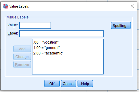 add label values using menu window