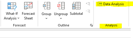 Data Analysis in Excel