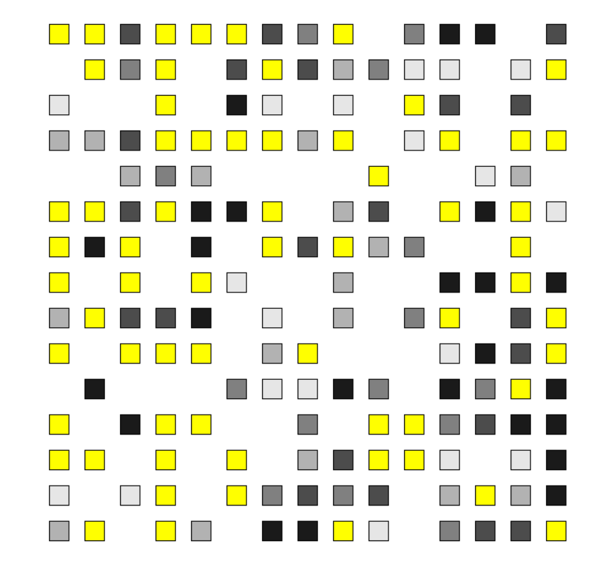 Example 1 of creating OpenAI style illustrations using Python Turtle graphics (squares in random order)