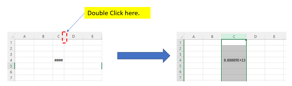 Method 1: Increase column width to remove #### in Excel