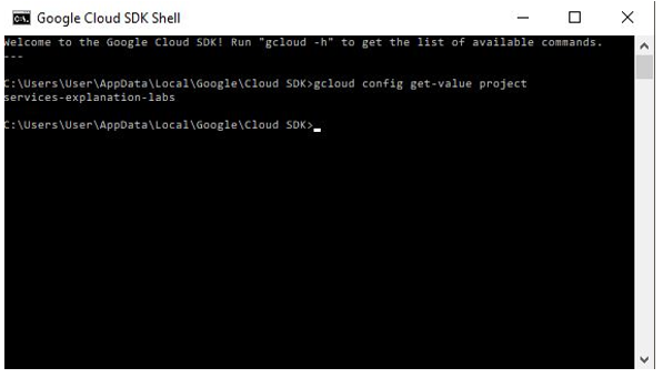 Access WordPress files on Google Cloud - Google Cloud SDK Shell interface