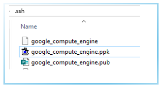 Access WordPress files on Google Cloud - 3 SSH files generated by Google Cloud SDK in local computer