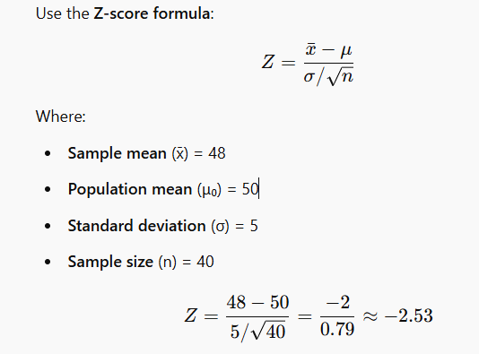 z score formula (z-test) and calculation example